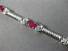 ANTIQUE WIDE 2.80CT DIAMOND & AAA RUBY 14KT TWO TONE GOLD TENNIS BRACELET #1456