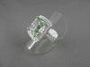 ESTATE WIDE SQUARE AAA GREEN AMETHYST & DIAMOND 7.15CTW 14KT WHITE GOLD RING