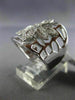 ESTATE LARGE .63CT DIAMOND 18KT WHITE GOLD 3D FLOWER MARQUISE SHAPE WEB RING