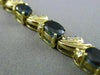 ESTATE 9.40CT DIAMOND & AAA OVAL SAPPHIRE 14KT YELLOW GOLD LEAF TENNIS BRACELET