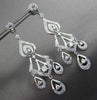ESTATE LARGE 1.05CT DIAMOND 18KT WHITE GOLD PEAR SHAPE FLOATING HANGING EARRINGS