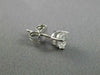 ESTATE 1.05CT DIAMOND 14KT WHITE GOLD CLASSIC 3 PRONG ROUND STUD EARRINGS #25971