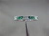 ESTATE .44CT DIAMOND & AAA EMERALD 14K WHITE GOLD SEMI ETERNITY ANNIVERSARY RING