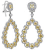 EXTRA LARGE 5.96CT WHITE FANCY YELLOW DIAMOND 18K 2 TONE GOLD TEAR DROP EARRINGS