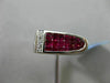 ESTATE 1.94CT DIAMOND & PRINCESS CUT AAA RUBY 18KT WHITE GOLD 3D MENS RING