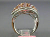 ESTATE LARGE 3.43CT FANCY PINK & WHITE DIAMOND 18K GOLD 3D MULTI SHAPE OVAL RING