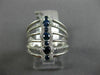 ESTATE WIDE .70CT DIAMOND & AAA SAPPHIRE 14K WHITE GOLD 3D MULTI ROW ETOILE RING