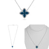 1.93CT DIAMOND AAA SAPPHIRE 14K WHITE GOLD PEAR SHAPE FLOWER ADJUSTABLE NECKLACE