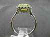 ESTATE LARGE 2.96CT GIA FANCY YELLOW DIAMOND 18K TWO TONE GOLD ENGAGEMENT RING