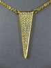 ESTATE LARGE .38CT DIAMOND 18KT YELLOW GOLD 3D ELONGATED TRIANGULAR FUN PENDANT