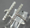 ESTATE WIDE .39CT DIAMOND 18KT WHITE GOLD 3D CLASSIC DOUBLE BAR FUN RING
