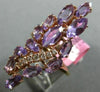 ESTATE EXTRA LARGE 5.36CT DIAMOND & AAA AMETHYST 14K ROSE GOLD OPEN CLUSTER RING