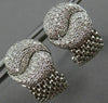 /ESTATE LARGE 1.40CT DIAMOND 14KT WHITE GOLD 3D INFINITY LOVE KNOT MESH EARRINGS