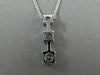 ESTATE LARGE .66CT ROUND DIAMOND 14KT WHITE GOLD 3 STONE FLOATING PENDANT #16660