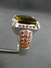 ESTATE MASSIVE 3.0CTW DIAMOND SAPPHIRE & QUARTZ 14KT WHITE GOLD ENGAGEMENT RING