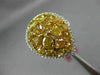 EXTRA LARGE 4.2CT WHITE & INTENSE YELLOW DIAMOND 18K 2 TONE GOLD PEAR SHAPE RING