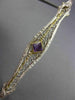 ANTIQUE .30CT AAA AMETHYST 14K 2 TONE GOLD HANDCRAFTED FILIGREE PIN BROOCH 26093