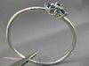 ESTATE LARGE 5.30CT DIAMOND & SAPPHIRE 14KT WHITE GOLD 3D FLOWER BANGLE BRACELET