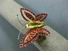 ESTATE LARGE 2.05CT MULTI GEM 18KT WHITE & ROSE GOLD HANDCRAFTED BUTTERFLY RING