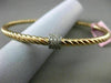 ESTATE .35CT DIAMOND 14KT WHITE & ROSE GOLD CIRCLE OF LIFE ROPE BANGLE BRACELET