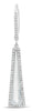 3.07CT DIAMOND & AAA WHITE TOPAZ 14KT WHITE GOLD 3D TRIANGULAR HANGING EARRINGS