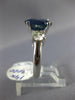 ESTATE LARGE 4.96CT DIAMOND & AAA SAPPHIRE 14KT WHITE GOLD 3D ENGAGEMENT RING
