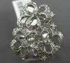 ESTATE LARGE 1CT ROUND DIAMOND 14KT WHITE GOLD 3D BUTTERFLY FLOWER FUN LOVE RING