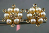 ESTATE LARGE .62CT CHOCOLATE FANCY DIAMOND & PEARL 18KT TWO TONE GOLD EARRINGS