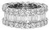 LARGE 7.45CT DIAMOND 18KT WHITE GOLD ROUND & BAGUETTE ETERNITY ANNIVERSARY RING