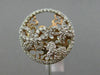 ESTATE LARGE 1.0CT DIAMOND 14KT WHITE & ROSE GOLD FILIGREE BUTTERFLY CIRCLE RING