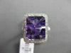 ESTATE LARGE 4.96CTW DIAMOND & AAA AMETHYST 14KT WHITE GOLD FILIGREE HALO RING