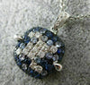 LARGE 1.68CT DIAMOND & AAA SAPPHIRE 18KT WHITE & BLACK GOLD SQUARE PAVE PENDANT