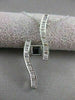 ESTATE .55CT DIAMOND & SAPPHIRE 14K WHITE GOLD LONG SWIRL PENDANT #34X12