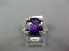 LARGE 3.66CT DIAMOND & AAA AMETHYST 14KT WHITE GOLD 3D CUSHION FILIGREE FUN RING