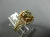 ESTATE 1.56CT WHITE & CHOCOLATE FANCY DIAMOND 14K ROSE GOLD HALO ENGAGEMENT RING