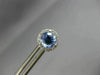 ESTATE 2.80CT DIAMOND & AAA SAPPHIRE 14KT WHITE GOLD 3D ROUND HALO STUD EARRINGS