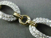 ESTATE WIDE & LONG 3CT DIAMOND 14K WHITE & YELLOW GOLD OVAL LINK TENNIS BRACELET