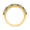 LARGE 4.75CT DIAMOND & AAA SAPPHIRE 14KT YELLOW GOLD MULTI ROW ANNIVERSARY RING