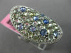 LARGE 4.21CT DIAMOND & AAA GREEN AMETHYST & BLUE TOPAZ 14KT WHITE GOLD OVAL RING