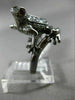 ESTATE LARGE .76CT DIAMOND AAA RUBY 18KT BLACK GOLD HANDCRAFTED HAPPY FROG RING