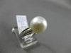 ESTATE .14CT DIAMOND 14KT WHITE GOLD AAA SOUTH SEA PEARL CLASSIC SOLITAIRE RING