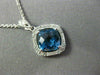ESTATE 1.92CT DIAMOND & AAA BLUE TOPAZ 14K WHITE GOLD 3D FILIGREE ETOILE PENDANT