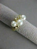 ESTATE 5MM AKOYA SEA PEARL 14KT YELLOW GOLD CLUSTER JOURNEY COCKTAIL RING #21392