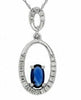 ESTATE .40CT DIAMOND & AAA SAPPHIRE 14KT WHITE GOLD 3D SQUARE CLUSTER PENDANT