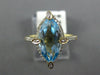 3.74CT DIAMOND & AAA BLUE TOPAZ 14KT YELLOW GOLD MARQUISE & ROUND HALO FUN RING