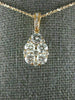 ESTATE LARGE .97CT DIAMOND 18KT ROSE GOLD 3D CLUSTER TEAR DROP FLOATING PENDANT