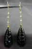 ANTIQUE 98.70CT OLD MINE DIAMOND & SMOKY TOPAZ 14KT YELLOW GOLD EARRINGS #20691