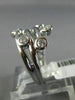 ESTATE WIDE .60CT DIAMOND 14KT WHITE GOLD MULTI ROW ETOILE CRISS CROSS LOVE RING
