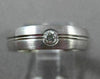 ESTATE .08CT DIAMOND 14KT WHITE GOLD SOLITAIRE ETOILE BURNISH GYPSY RING #22475