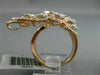 ESTATE EXTRA LARGE 1.39CT DIAMOND 14K ROSE GOLD 3D MULTI LEAF DOUBLE FINGER RING